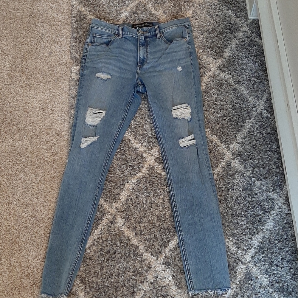 Express highrise distressed jeans